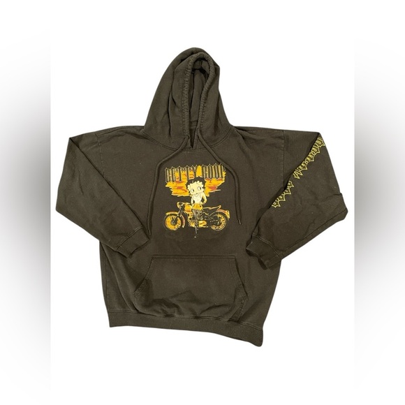 Brisco Tops - BRISCO Betty Boop Black Graphic Hoodie Size XL